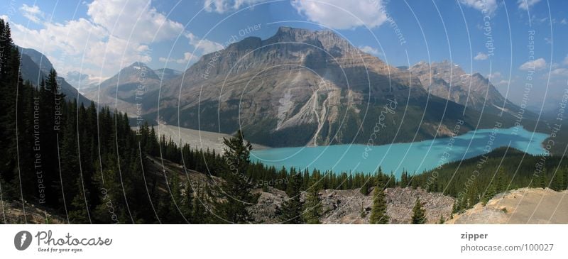 Peyto Lake Kanada Ferien & Urlaub & Reisen See Panorama (Aussicht) Gletscher Icefields Parkway Berge u. Gebirge Rocky Mountains groß Panorama (Bildformat)