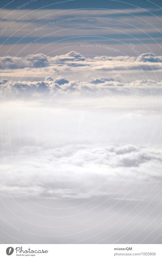 Flying high. Natur ästhetisch Zufriedenheit Wolken friedlich Wolkenhimmel Wolkendecke Wolkenfeld Wolkenschleier Wolkenband Wolkenberg Himmel (Jenseits) blau