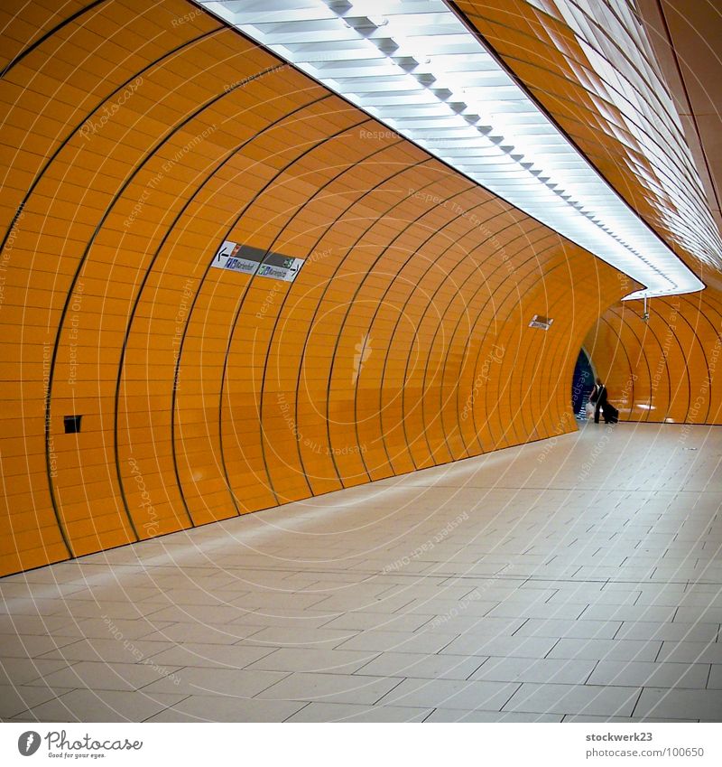 Solitude U-Bahn Tunnel Licht Neonlicht Einsamkeit Isolierung (Material) Bahnhof Ferien & Urlaub & Reisen Güterverkehr & Logistik Tourist Ausgrenzung