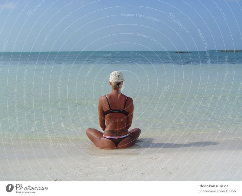 Freundin Einsamkeit Isla Contoy Meer Strand Romantik Mexiko Insel Sonne Kuba Insel Runde