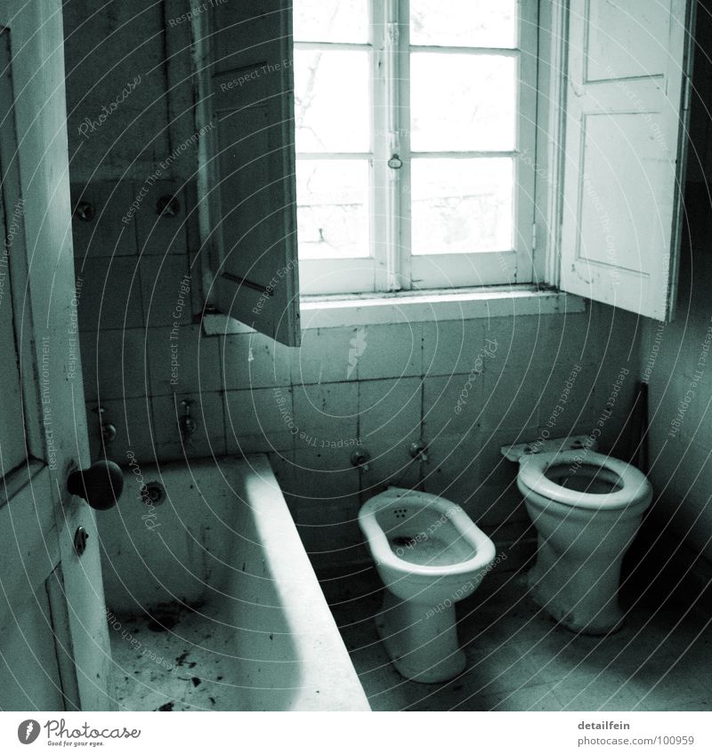 ingress of water Badewanne Fensterladen dreckig fließen Renovieren Toilette Tür bidee