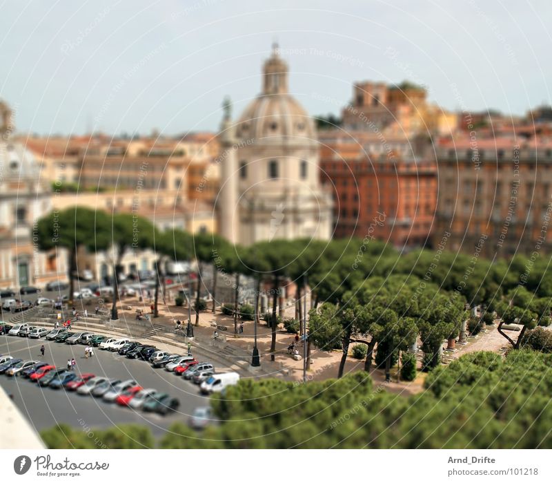 Mini-Rom Tilt-Shift klein Miniatur Vogelperspektive Ruine Denkmal Tourist grün braun Wahrzeichen Muster Surrealismus modelbaulandschaft miniaturlandschaft