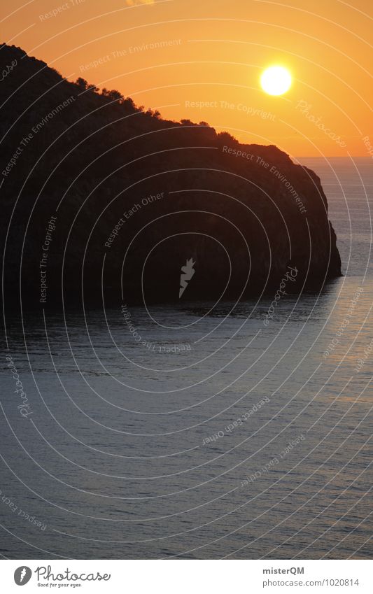 Dinner Background. Natur ästhetisch Zufriedenheit Idylle friedlich Romantik Sonne Urlaubsfoto Urlaubsstimmung Sonnenuntergang Meer Mittelmeer Mallorca Insel