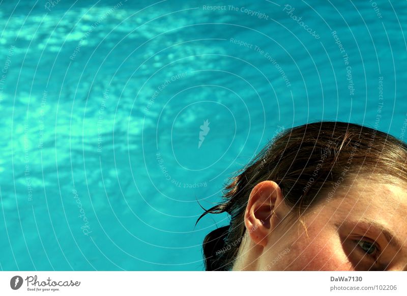 Wasserkopf Sommer Schwimmbad nass Physik Freude Kopf Haare & Frisuren Wärme