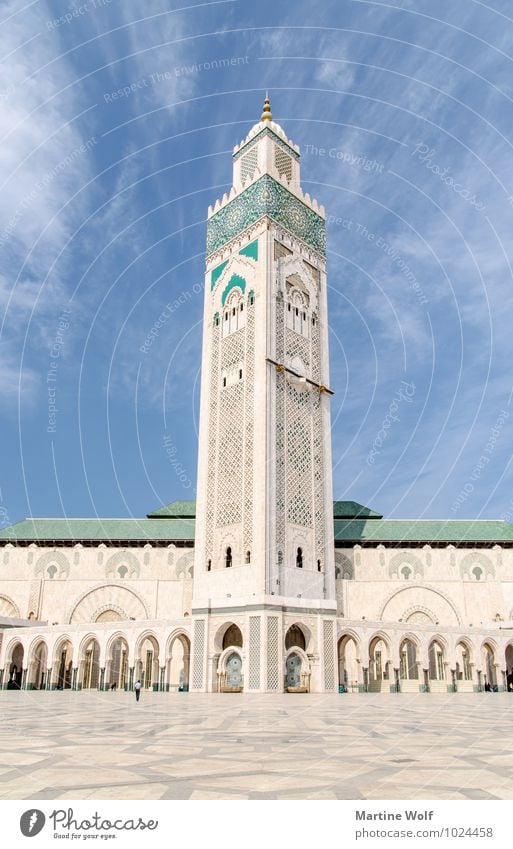 Hassan II Casablanca Marokko Afrika Stadt Hafenstadt Platz Bauwerk Gebäude Architektur Moschee Ferien & Urlaub & Reisen Religion & Glaube Moschee Hassan II.
