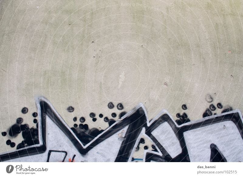 Kunst oder Schmiererei? Tagger Verbote beschmutzen verunstalten Wand Fassade Putz Lösungsmittel grau weiß schwarz Design Stadt Kultur Lifestyle Gefühle