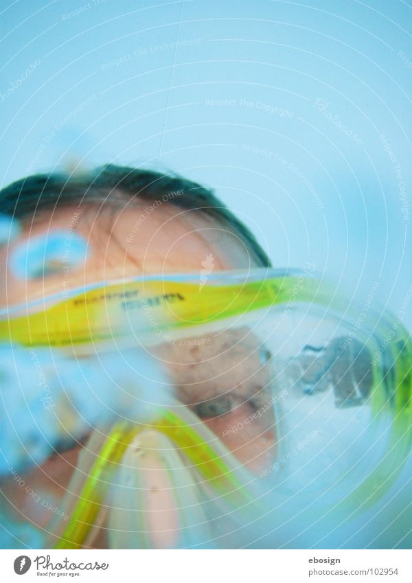 aqua blick tauchen Taucherbrille Schwimmbad hell-blau gelb stumm Sommer Freizeit & Hobby Luft Durchblick Unterwasseraufnahme Wasser Blick Perspektive