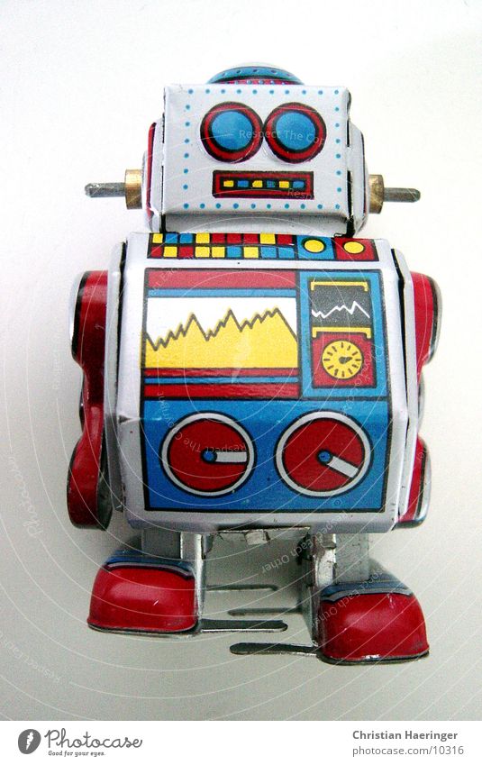 * r1 Spielzeug mehrfarbig Roboter Technik & Technologie Spielen retro Werbung analog digital Fototechnik