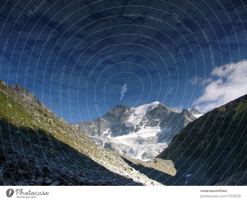 Spiegelposer (Duo) See Gletscher Reflexion & Spiegelung Berge u. Gebirge Küste blau Wasser Eis