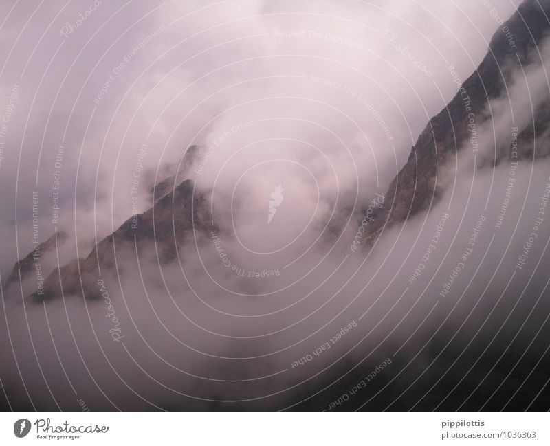 Nebelberge Abenteuer Ferne Berge u. Gebirge Landschaft Wolken entdecken träumen dunkel frei Unendlichkeit gruselig oben Verschwiegenheit Ausdauer Neugier Angst