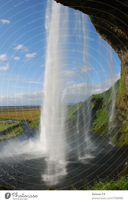 Hinter'm Wasserfall Island Seljalandsfoss Natur Himmel Landschaft Bildband