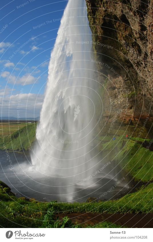 Kraftvoll Island Wasserfall Seljalandsfoss Himmel Natur Landschaft Bildband
