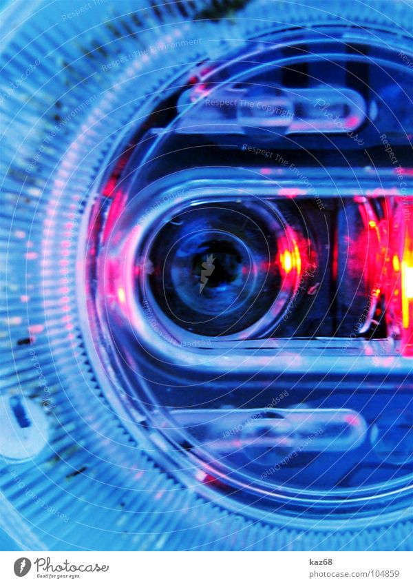 terminator Licht rund Kreis schwarz Maschine Technik & Technologie blau Glas