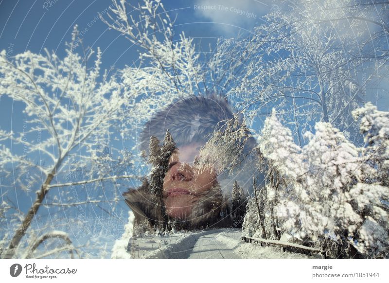 Winterfreuden: Ein Frauenportrait in einer Winterlandschaft Ferien & Urlaub & Reisen Schnee Winterurlaub wandern Mensch feminin Junge Frau Jugendliche