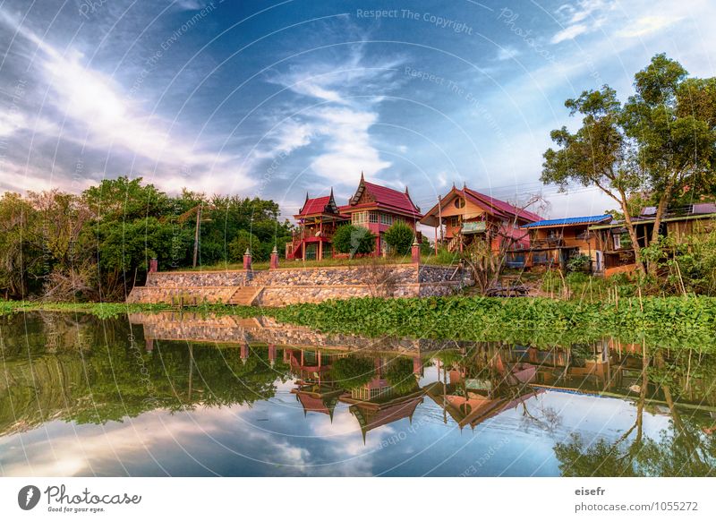 Ayutthaya (Thailand) Kleinstadt Sehenswürdigkeit Denkmal Bootsfahrt Ferien & Urlaub & Reisen Asien Fluss Farbfoto mehrfarbig Außenaufnahme Menschenleer Tag