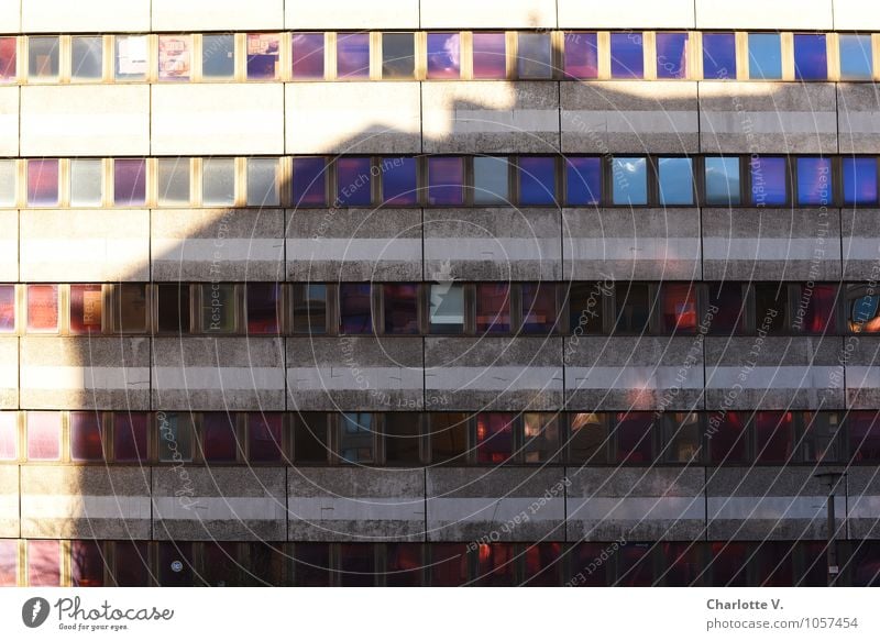 Buntes Glimmen im Schatten Design Architektur Schönes Wetter Berlin Deutschland Europa Hauptstadt Menschenleer Hochhaus Bauwerk Gebäude Plattenbau Fassade
