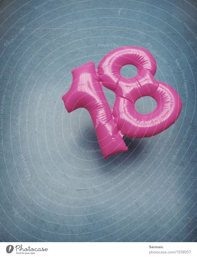 18 ist ne gute zahl Zeichen Ziffern & Zahlen fallen blau rosa glänzend Bodenbelag Kunststoff aufblasbar Geburtstag Dekoration & Verzierung mehrfarbig