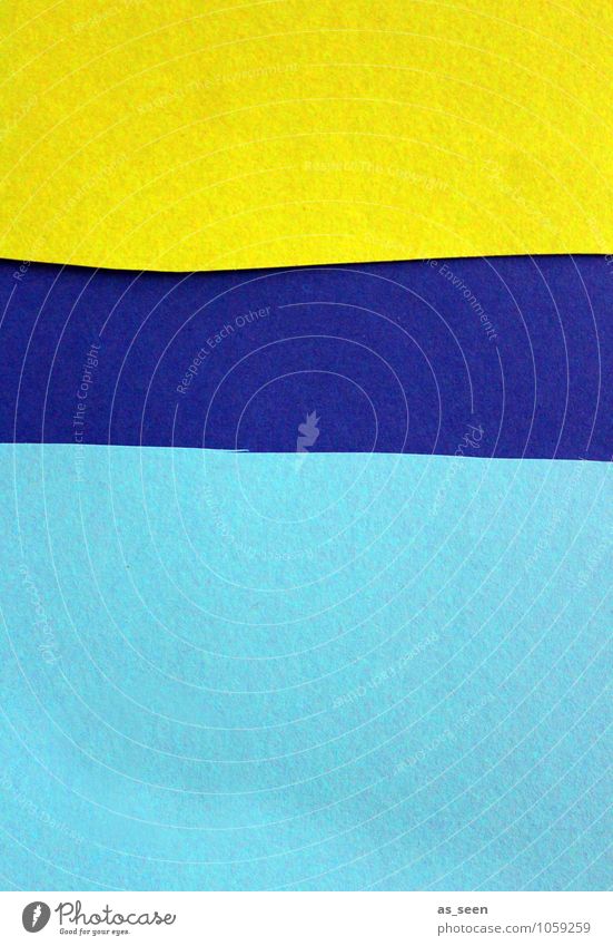 Summertime Lifestyle elegant Design Basteln Kunst Gemälde Printmedien Sommer Strand Meer Papier Zettel ästhetisch Freundlichkeit hell trendy modern blau gelb