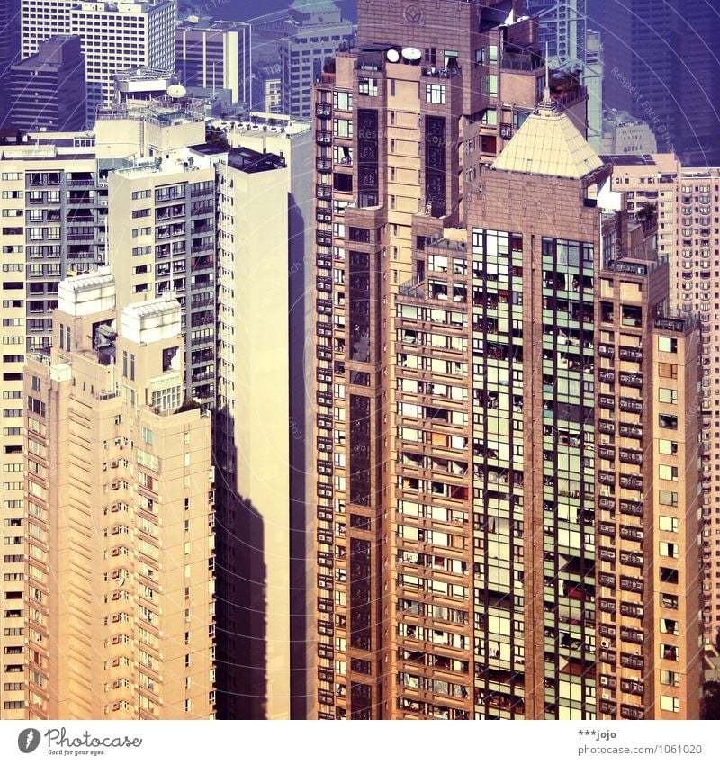 einöde. Hongkong China Asien Stadtzentrum bevölkert überbevölkert Haus Hochhaus Bauwerk Gebäude Architektur Mauer Wand Fassade Skyline Beton Wohnung