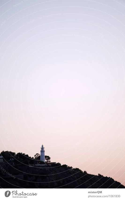Fernlicht. Kunst ästhetisch Turm Leuchtturm Leuchtturmwärter Mallorca verträumt Urlaubsfoto Farbfoto Gedeckte Farben Außenaufnahme Detailaufnahme Experiment