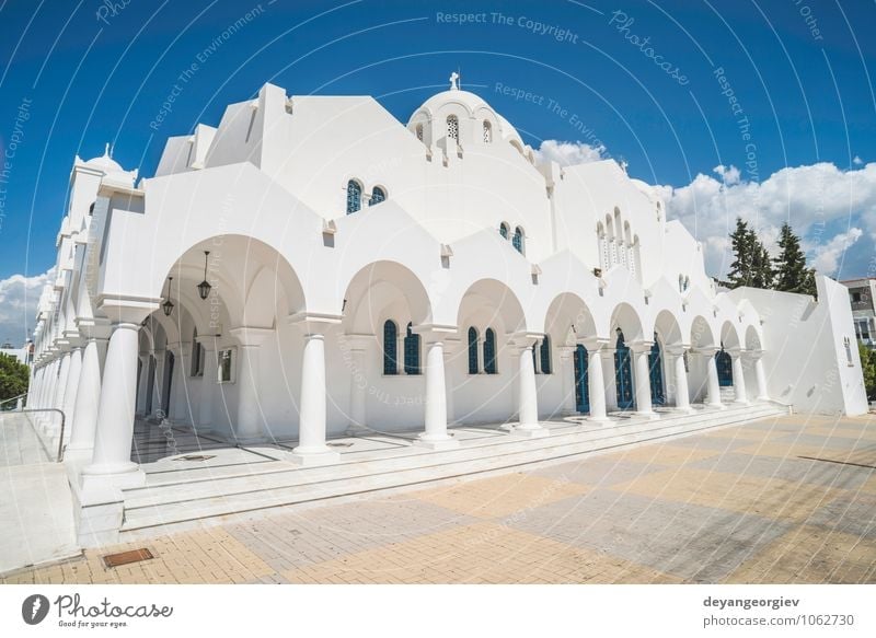 Typische griechische Kirche schön Ferien & Urlaub & Reisen Tourismus Meer Insel Himmel Dorf Gebäude Architektur blau weiß Religion & Glaube Tradition