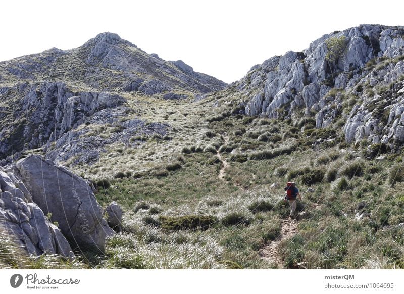 Bergwind. Umwelt Natur Landschaft ästhetisch Zufriedenheit wandern Einsamkeit Berge u. Gebirge Berghang Bergkette Bergkuppe Bergwiese Pionier Mallorca Spanien