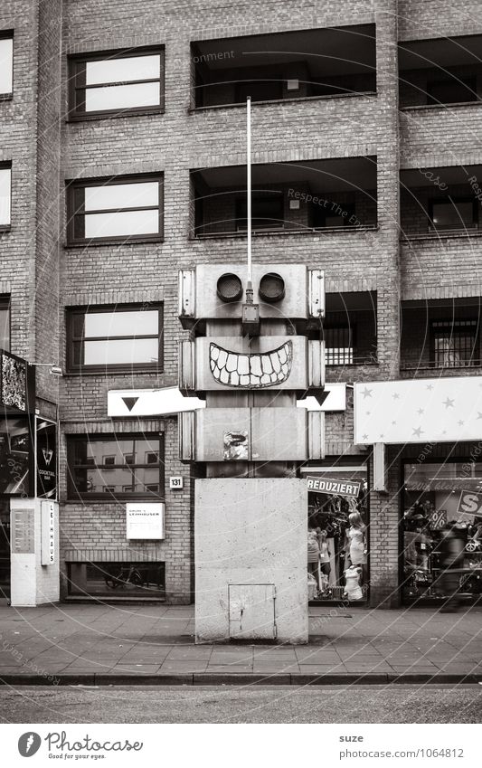 Der Lacher ist auf deiner Seite Freude Gesicht Technik & Technologie Kunst Kultur Jugendkultur Stadt Gebäude Architektur Fassade Verkehr Straße Roboter lachen