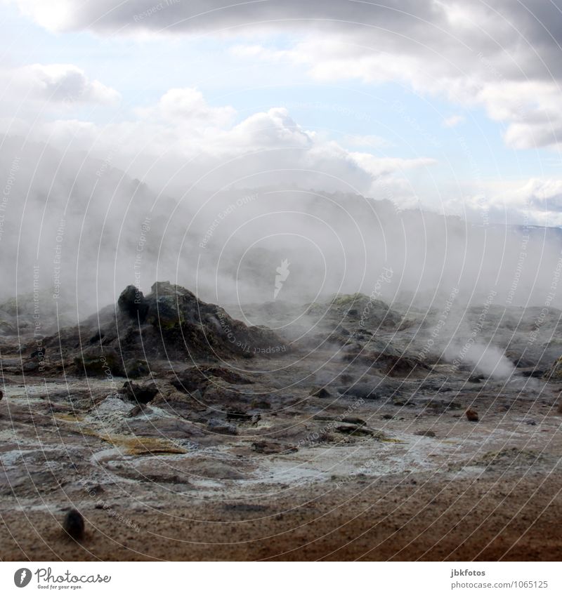Kurz nach dem Weltuntergang Umwelt Natur Landschaft Urelemente Erde Sand Feuer Wasser Wolken Sommer Klima Nebel Hügel Berge u. Gebirge Vulkan heiß Namafjall