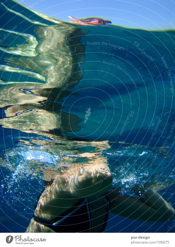 unterwasser2 Meer Wellen Schnorcheln tauchen Meerwasser Kreta Ferien & Urlaub & Reisen Paleochora Sommer Wasser Unterwasseraufnahme blau Schwimmen & Baden