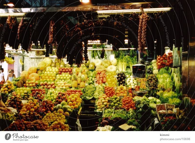 La Boqueria Obst- oder Gemüsestand Barcelona Europa Frucht Markt