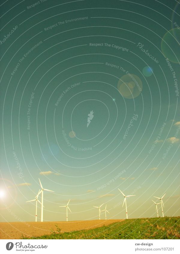 die einsamkeit Windkraftanlage Propeller regenerativ ökologisch umweltfreundlich Technik & Technologie Umweltverschmutzung Industrielandschaft Blauer Himmel