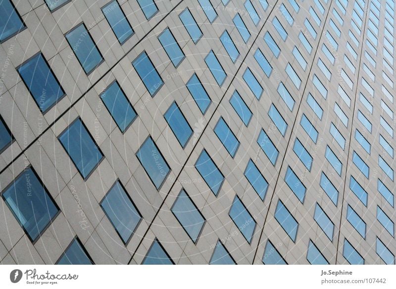 Hochhausgeometrie City-Hochhaus Leipzig Fassade Fensterfront Hochhausfassade Moderne Architektur Bürogebäude Hintergrundbild Geometrie Symmetrie Unendlichkeit