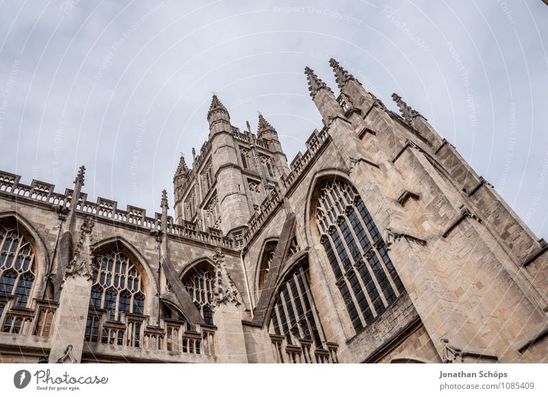 Bath Abbey I Stadt Altstadt Religion & Glaube Kirche Dom Turm Bauwerk Gebäude Architektur Fassade Sehenswürdigkeit Wahrzeichen ästhetisch aufwärts Gotik England