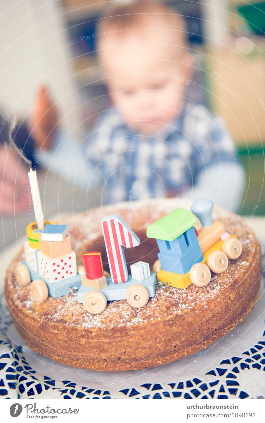 ErsterGeburtstag Kuchen Essen Glück Haus maskulin Kleinkind Junge Familie & Verwandtschaft Kindheit 1 Mensch 0-12 Monate Baby 1-3 Jahre Hemd Feste & Feiern