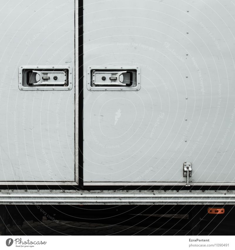 grimmig Design Verkehr Verkehrsmittel Güterverkehr & Logistik Lastwagen Dekoration & Verzierung Metall Linie Streifen grau schwarz weiß Grafik u. Illustration