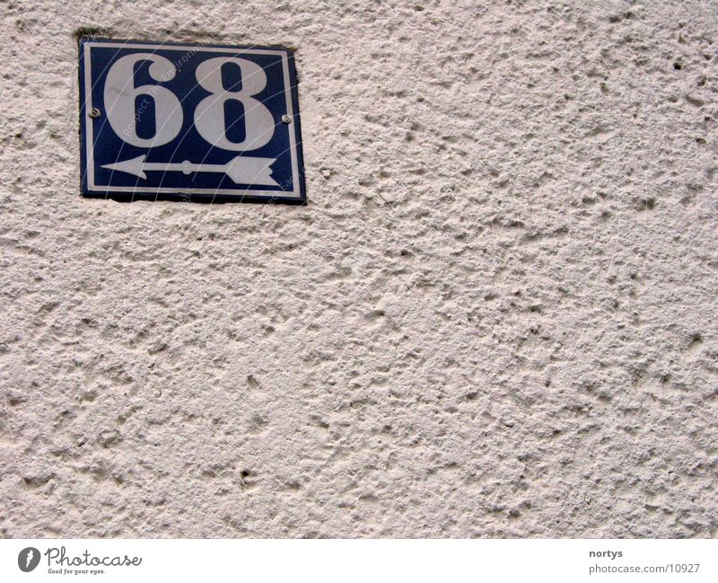 <___68 Hausnummer Ziffern & Zahlen Wand Sechzig