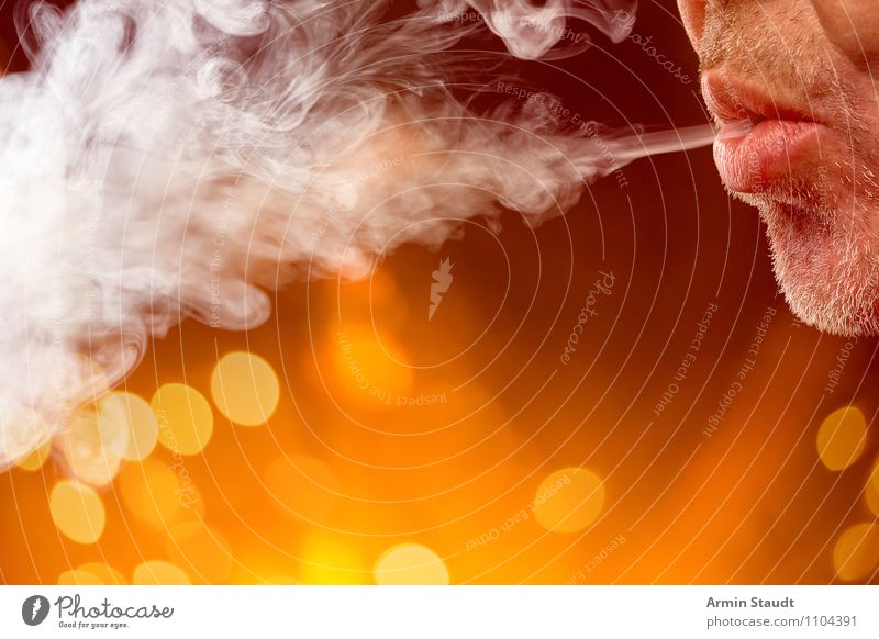 Zephyr Lifestyle Stil Design Rauchen Rauschmittel Wohlgefühl Erholung Duft Freizeit & Hobby Nachtleben Mensch maskulin Mann Erwachsene Mund 1 Dreitagebart atmen