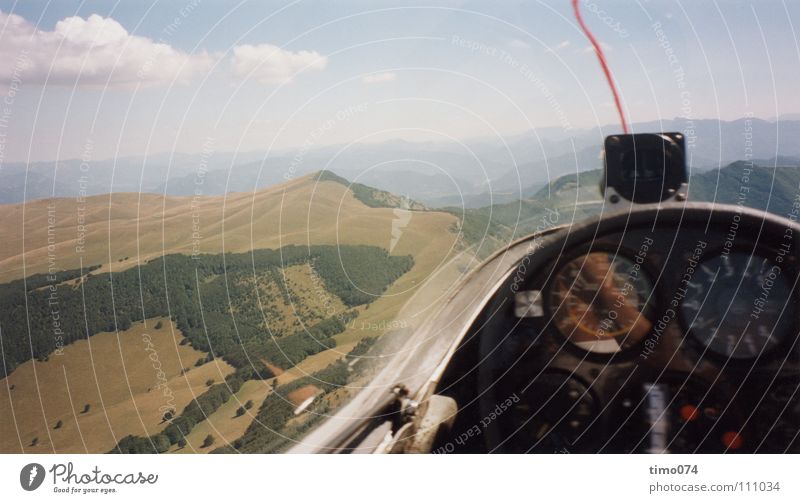 Cockpit Sicht Segelfliegen Wolken Kompass Panorama (Aussicht) Segeln gleiten Wärme Altimeter Pilot Kopilot Luftaufnahme Sport Spielen Himmel Luftverkehr Nähgarn