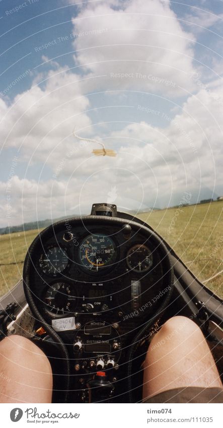 Kurz vor dem Start Cockpit Segelfliegen Wolken Kompass Panorama (Aussicht) Segeln gleiten Wärme Altimeter Pilot Kopilot Luftaufnahme Anspannung Sport Spielen