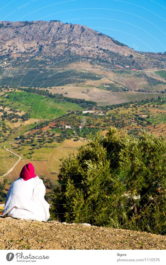 marokko afrika feld und bauwesen Lifestyle Ferien & Urlaub & Reisen Tourismus Berge u. Gebirge Haus Frau Erwachsene Kultur Umwelt Natur Landschaft Pflanze
