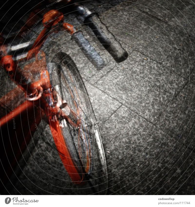 Syd's bike Straßenhaftung Griff Schutzblech Fahrgeschäfte Fahrrad Bürgersteig Speichen Verkehr Spielen bicycle orange Doppelbelichtung Erscheinung handlebars