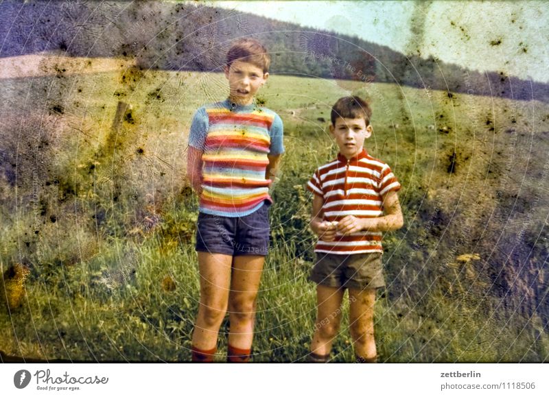 Lutz und Thomas, 1971 Kind Junge Ferien & Urlaub & Reisen Reisefotografie Landschaft Hügel früher Vergangenheit Kindheit Kindheitserinnerung Porträt Farbe