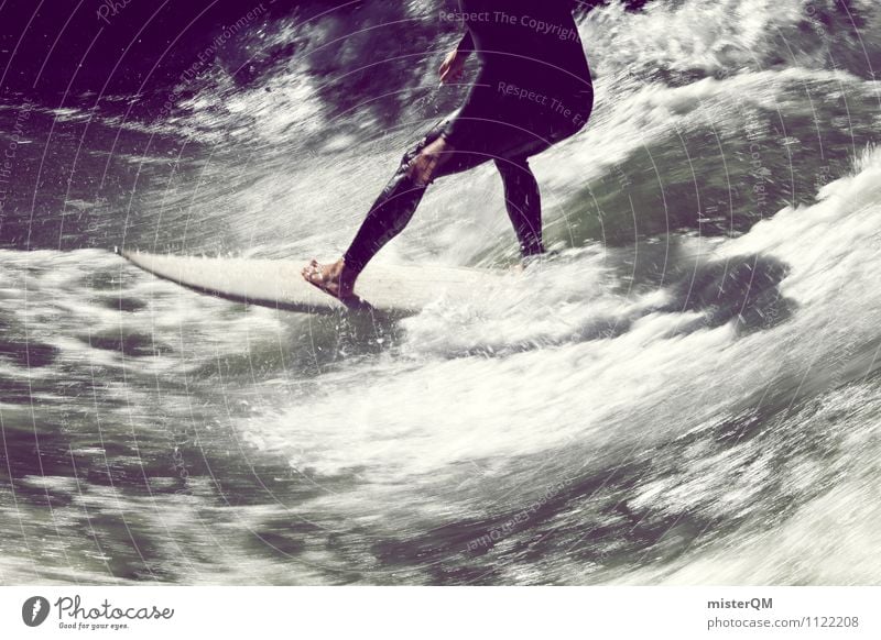 Brettspiel II Kunst Kunstwerk ästhetisch Zufriedenheit Surfer Surfen Surfbrett Surfschule Wellen Wellenschlag Wellenkamm Wellenbruch Beine Barfuß Wasser