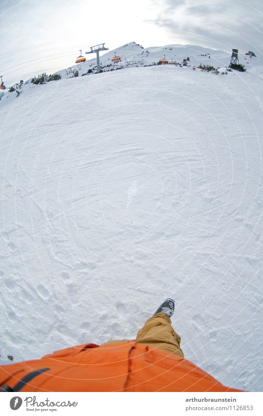 Wintersport auf der Skipiste Freude Freizeit & Hobby Snowboarder Ferien & Urlaub & Reisen Tourismus Winterurlaub Sport Sportler Mensch maskulin Mann Erwachsene