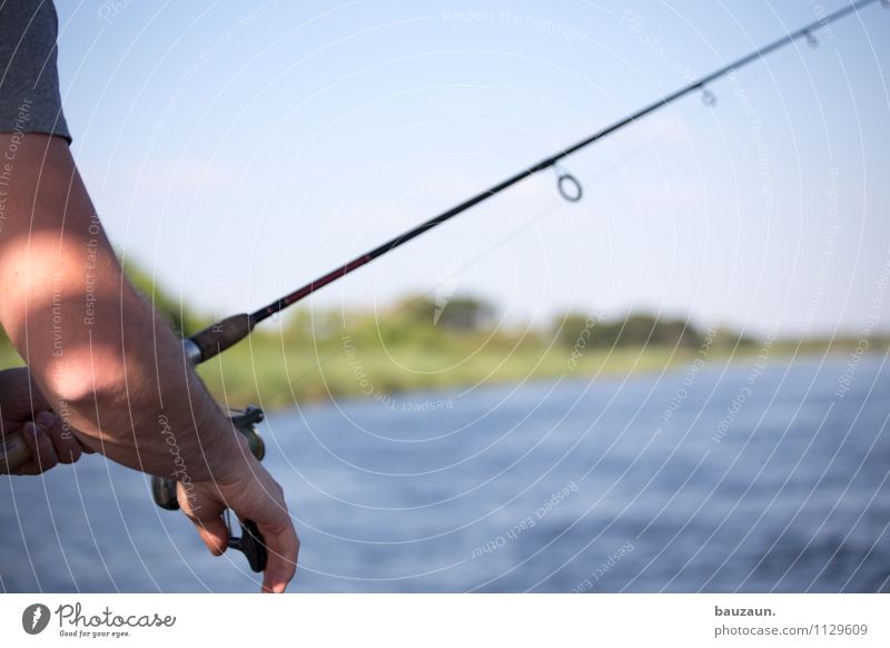 fische. Angeln Ferien & Urlaub & Reisen Ausflug Abenteuer Safari Expedition Sommer Umwelt Natur Landschaft Wasser Himmel Sonne Schönes Wetter Sträucher