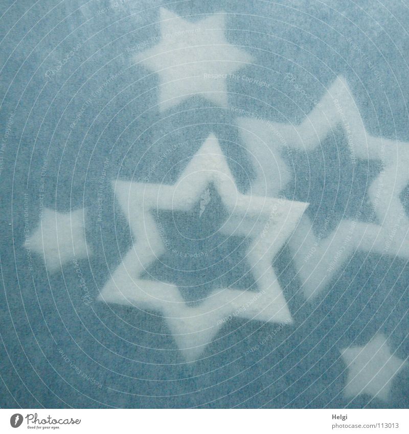 weiße Sterne auf blauem Hintergrund unter Pergamentpapier Stern (Symbol) Adventskranz Weihnachten & Advent Schmuck verschönern Spitze Zacken Ecke Am Rand