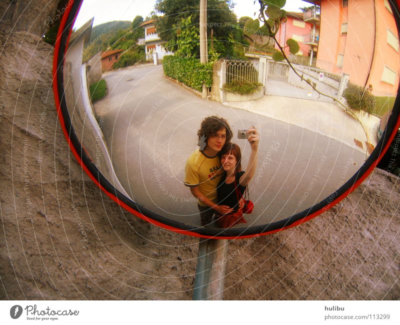 Bild vom Spiegelbild Wand Italien Fotografie Reflexion & Spiegelung Frau Mann Liebe Liebespaar Ferien & Urlaub & Reisen Freizeit & Hobby Handtasche Haus