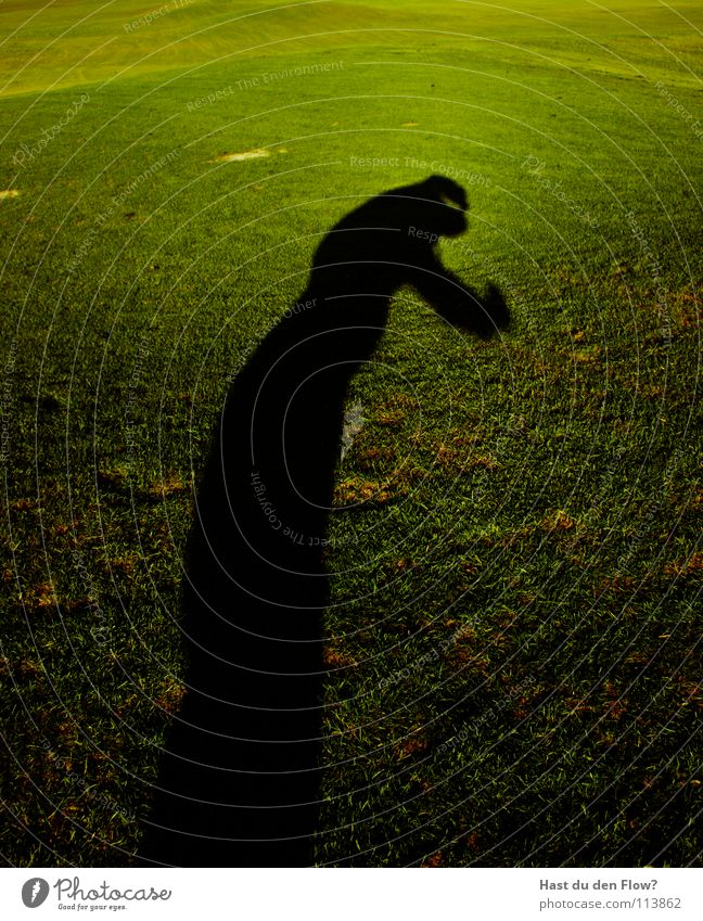 böser edgar Wiese Gras grün Hügel Traumwelt Traumland Golfplatz Feindschaft verfolgen Winter Dezember saftig schön kalt Schal Monster Krallen Mensch gefährlich