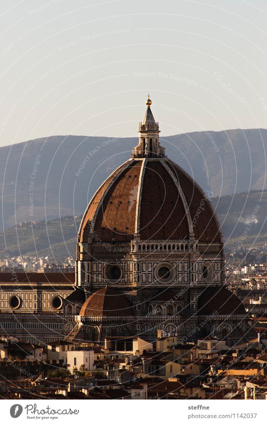 Kirche: Florenz Sonnenaufgang Sonnenuntergang Schönes Wetter Hügel Toskana Italien Skyline Dom Sehenswürdigkeit Wahrzeichen Religion & Glaube Architektur