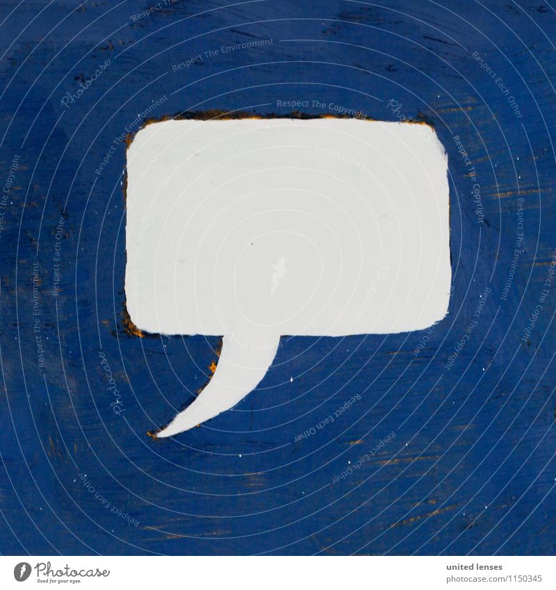 AK# Sprechblase Kunst Kommunizieren sprechen Telekommunikation Fremdsprache Sprache blau Symbole & Metaphern Inhalt Kreativität Werbebranche Farbfoto